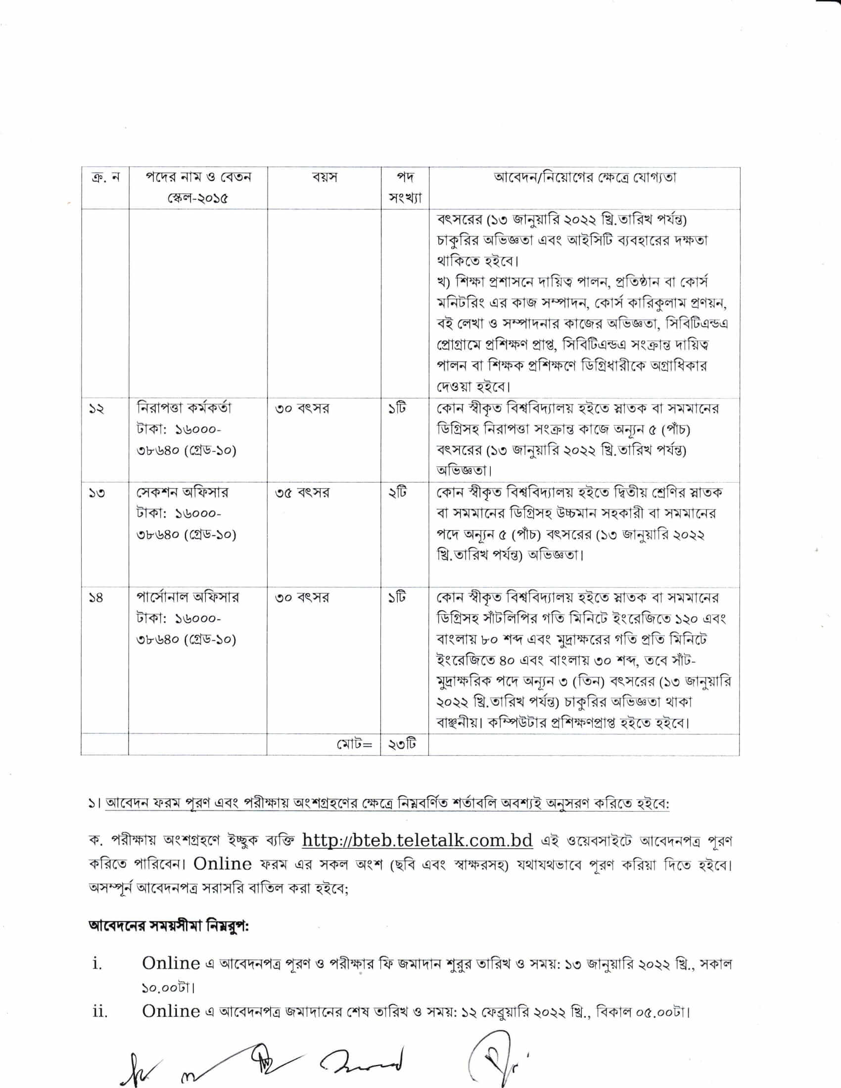 bangladesh karigori shikkha board job circular 2022